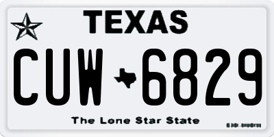 TX license plate CUW6829