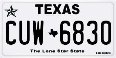 TX license plate CUW6830