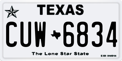 TX license plate CUW6834