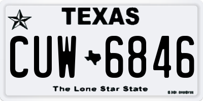TX license plate CUW6846