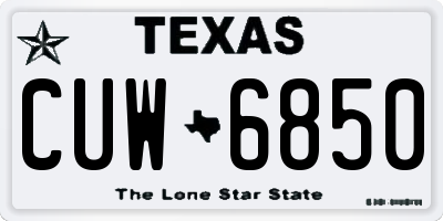 TX license plate CUW6850
