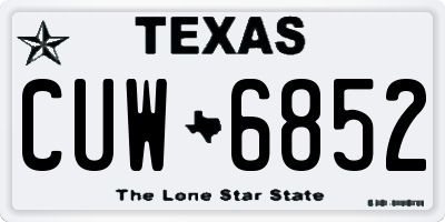TX license plate CUW6852