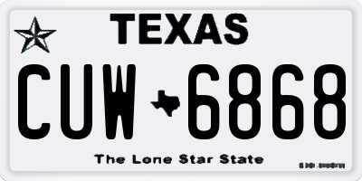 TX license plate CUW6868