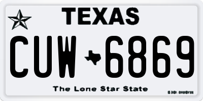 TX license plate CUW6869