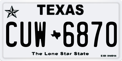 TX license plate CUW6870