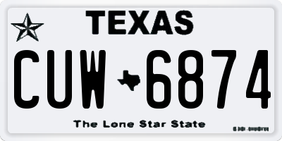 TX license plate CUW6874
