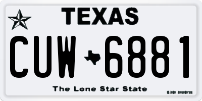 TX license plate CUW6881