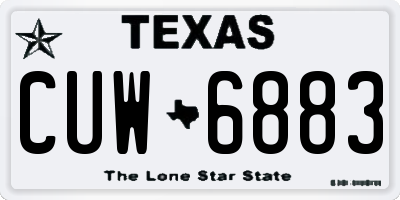 TX license plate CUW6883