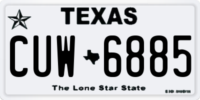 TX license plate CUW6885