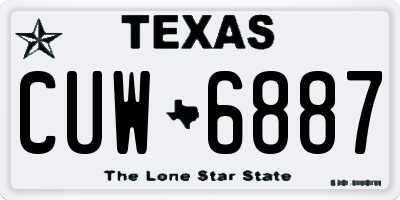 TX license plate CUW6887
