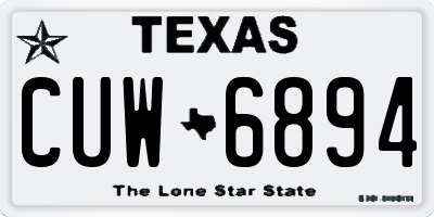 TX license plate CUW6894