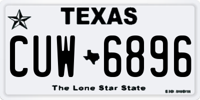 TX license plate CUW6896