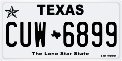 TX license plate CUW6899
