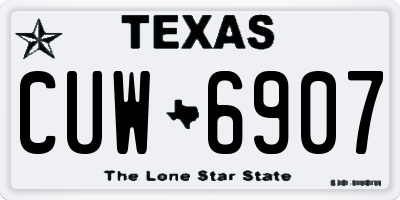 TX license plate CUW6907