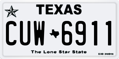 TX license plate CUW6911