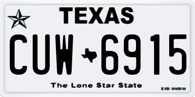 TX license plate CUW6915