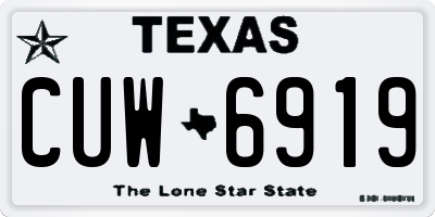 TX license plate CUW6919