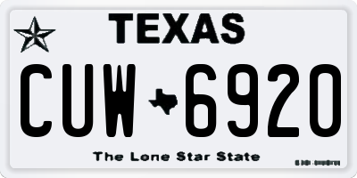 TX license plate CUW6920