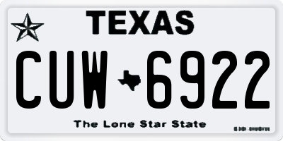 TX license plate CUW6922