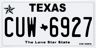 TX license plate CUW6927