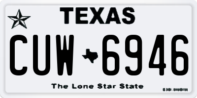 TX license plate CUW6946