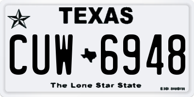 TX license plate CUW6948