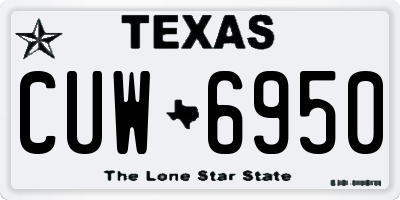 TX license plate CUW6950