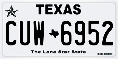 TX license plate CUW6952