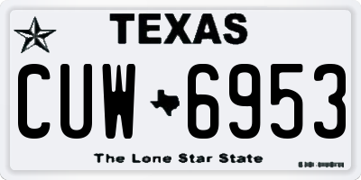 TX license plate CUW6953