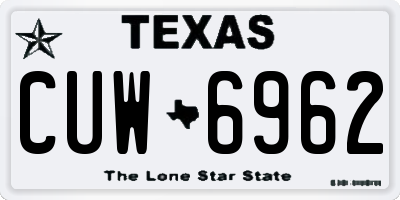 TX license plate CUW6962