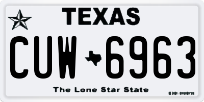TX license plate CUW6963