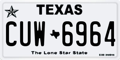 TX license plate CUW6964