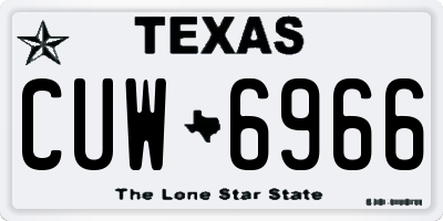 TX license plate CUW6966