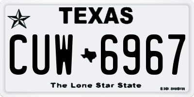 TX license plate CUW6967