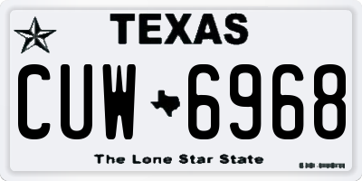 TX license plate CUW6968