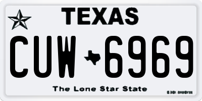 TX license plate CUW6969