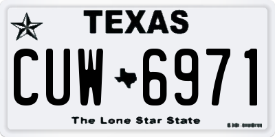 TX license plate CUW6971