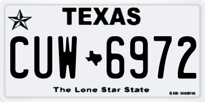 TX license plate CUW6972