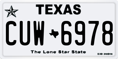 TX license plate CUW6978