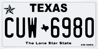 TX license plate CUW6980