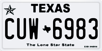 TX license plate CUW6983