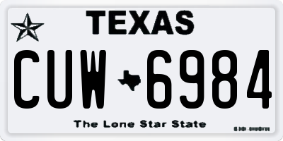 TX license plate CUW6984