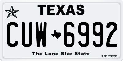 TX license plate CUW6992