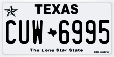 TX license plate CUW6995