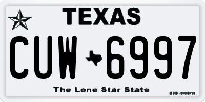 TX license plate CUW6997