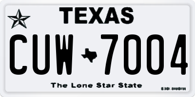 TX license plate CUW7004