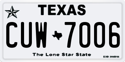 TX license plate CUW7006