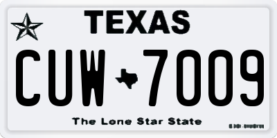 TX license plate CUW7009