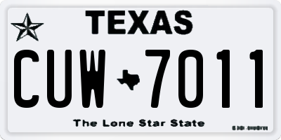 TX license plate CUW7011