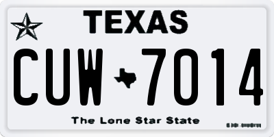 TX license plate CUW7014